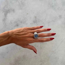 Moderne Muse Ringuhr – Silber - Blau