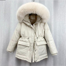 Stilvolle Winter Parkajacke Mit Fellkapuze Für Damen | Perfekt für Outdoor-Aktivitäten – Beige