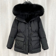 Stilvolle Winter Parkajacke Mit Fellkapuze Für Damen | Perfekt für Outdoor-Aktivitäten – Schwarz