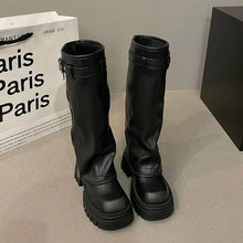 Ambrose Kniehohe Plateau-Stiefel – Schwarz