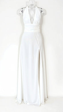 Anouk Halfter-Maxikleid – Weiß