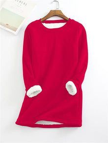 Astrid Fleece-Pullover – Rot