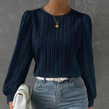 Daisyree - Struktur-Bluse für Mühelose Eleganz – Marineblau