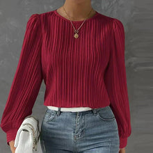 Daisyree - Struktur-Bluse für Mühelose Eleganz – Rot