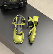 Chesa Vintage Blockabsatz-Sandalen – Grün