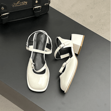 Chesa Vintage Blockabsatz-Sandalen – Weiß