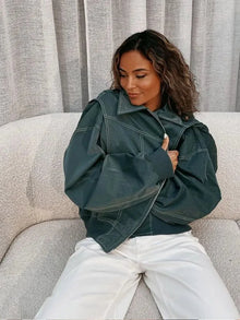 Clementine - Jacke in Übergröße - Herbstmode – Grün