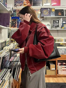 Clementine - Jacke in Übergröße - Herbstmode – Rot