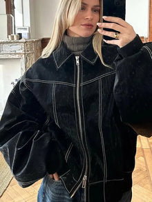 Clementine - Jacke in Übergröße - Herbstmode – Schwarz