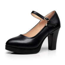 Cordelia - Plateau-Pumps - Lederabsätze – Schwarz
