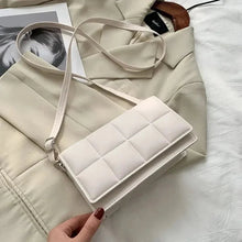 Delilah - Leder-Umhängetasche - Luxuriöser quadratischer Stil – Weiß