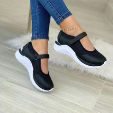 Leonie | Damen Mesh-Sneaker mit Klettverschluss für Komfort – Schwarz