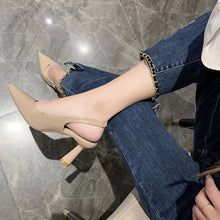 Elissa - Spitz zulaufende Pumps - Slingback Stil – Aprikose