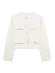 Elsie - Klassischer Tweed-Blazer - Herbstmode – Beige