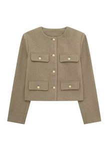 Elsie - Klassischer Tweed-Blazer - Herbstmode – Grün
