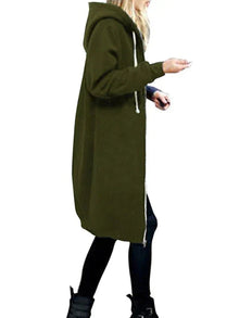 Ember - Zip-Up Hoodie - Knielang – Grün