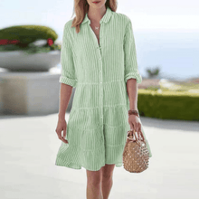 Cassandra – Gestreiftes Damen Sommerkleid – Green