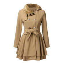 Emma - Elegante Jacke mit Kunstfellkragen – Beige