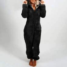 Eudora - Flauschiger Winter-Jumpsuit – Schwarz