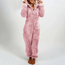 Eudora - Flauschiger Winter-Jumpsuit – Hellrosa