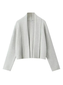 Fayette - Strickjacke mit Schalkragen - Herbst-Outerwear – Hellgrau