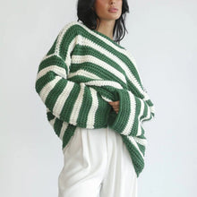 Freya - Strickpullover - Klassische Streifen – Grün