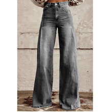 Gemma - Weite Jeans - High-Waist – Grau