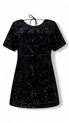 Guinevere - Paillettiertes Minikleid – Schwarz