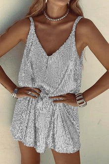 Gwyneth - Clubkleid - Funkelnder Pailletten-Stil – Silber