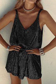 Gwyneth - Clubkleid - Funkelnder Pailletten-Stil – Schwarz