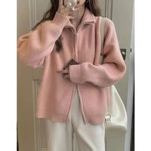 Halsey - Strickjacke mit Reißverschluss - Herbst-Outerwear – Rosa