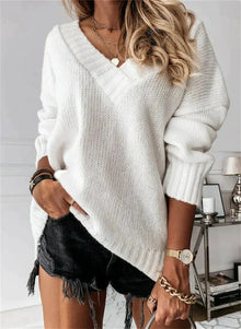 Jacinth - Strickpullover - V-Ausschnitt – Weiß