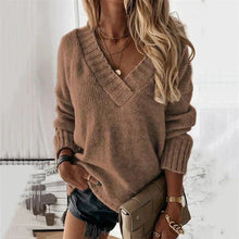 Jacinth - Strickpullover - V-Ausschnitt – Braun