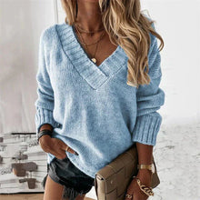 Jacinth - Strickpullover - V-Ausschnitt – Blau