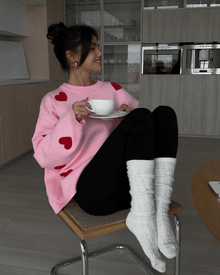 Jamie - Pullover - Bequemer Love Pullover – Rosa