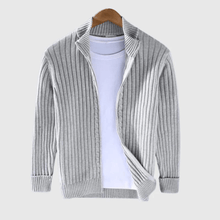 Jericho - Gerippter Cardigan - Rollkragenstil – Silber