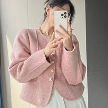 Joleena - Dicker Herbst-Blazer - Gekürzte Länge – Rosa