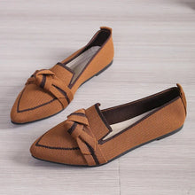 Jordana - Spitz Zulaufende Loafers - Knoten-Detail – Braun