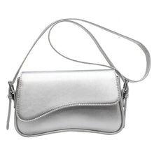 Juneesa - Flap Umhängetasche - Vintage Leder Mode – Silber