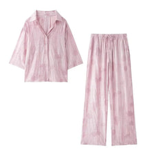Kamala - Lässiges Hemd- und Hosenset - Dezenter Blumendruck – Rosa