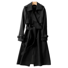 Damen Lang Trenchcoat | Elegante – Schwarz