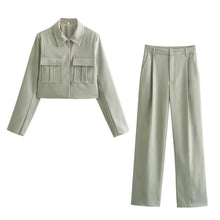Kehlani - Gekürzte Jacke & Hose - Elegantes Freizeit-Set – Graues Set