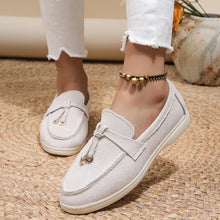 Kendy - Loafer aus Segeltuch - Knoten und Charme Detail – Beige