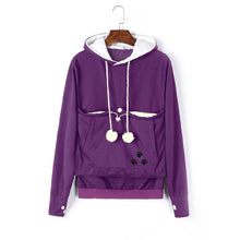 Kim - Einfarbiger Pullover mit Tiermütze – Lila