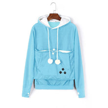 Kim - Einfarbiger Pullover mit Tiermütze – Himmelblau