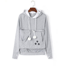 Kim - Einfarbiger Pullover mit Tiermütze – Hellgrau