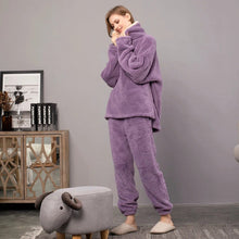 Krista - Pyjama-Set aus dickem Fleece – Lila