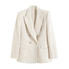 Krizzy - Tweed-Blazer - Zweireihiger Stil – Weiß