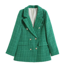 Krizzy - Tweed-Blazer - Zweireihiger Stil – Grün