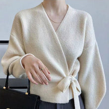 Leighanne - Strickpullover - Wickel-Stil – Beige